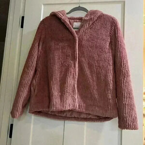 Elodie NWT Faux Fur Hooded Jacket Girl Size XL, Fluffy Mauve Kid Coat